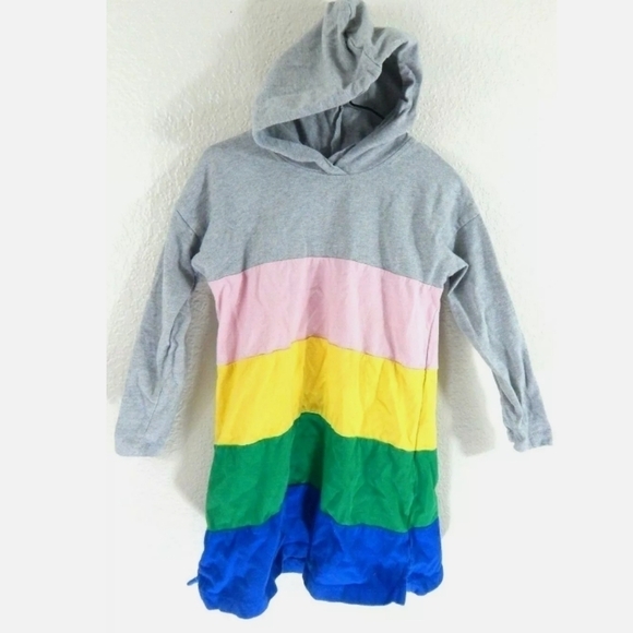 Hanna Andersson Tiered Multicolor Hooded Dress - Picture 1 of 3